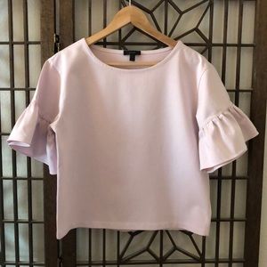 J. Crew Ruffle Sleeve Top in Pale Lilac